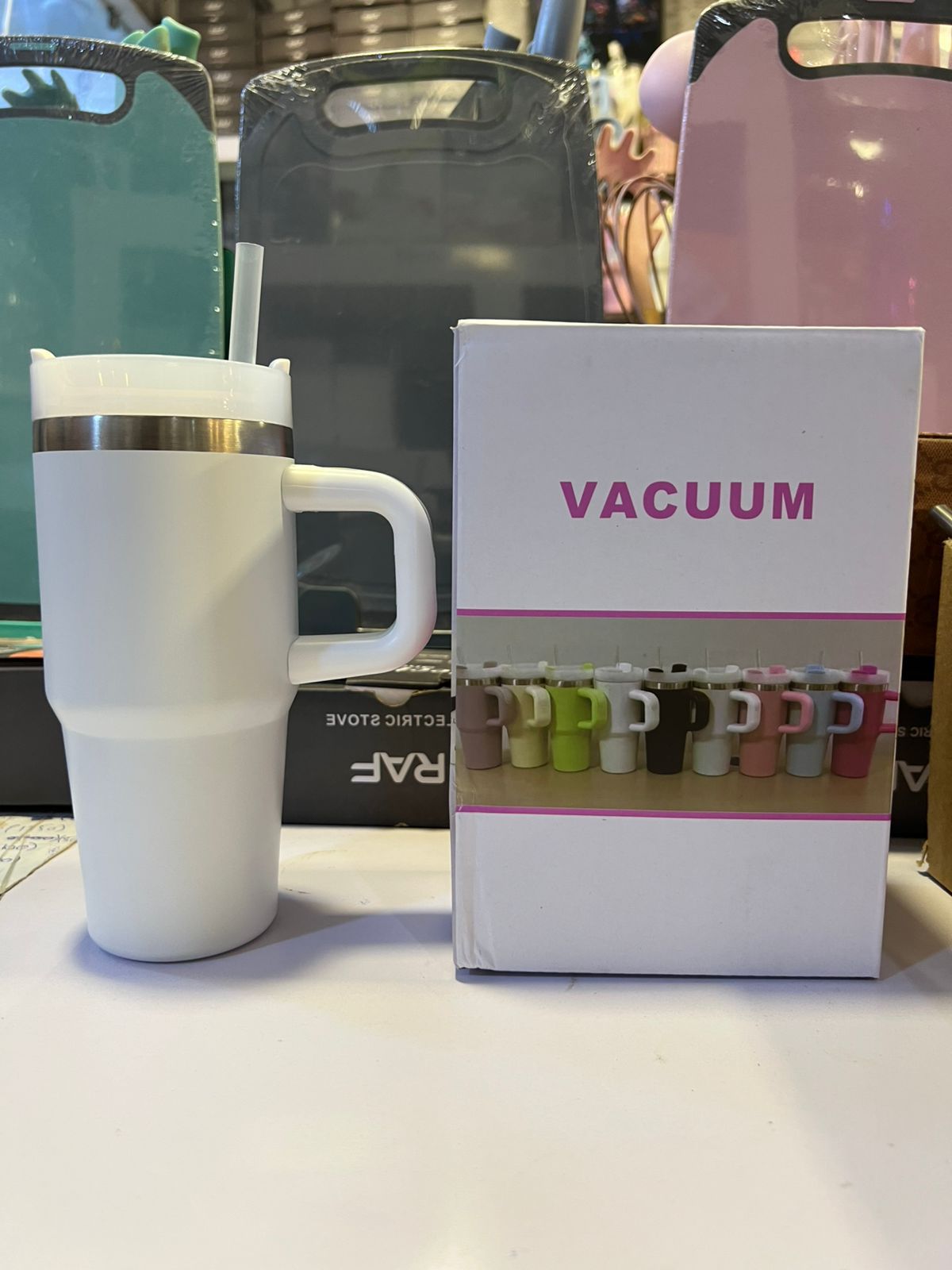 Mini Insulated Tumbler with Handle – Stainless Steel Travel Mug with Straw Lid (Hot & Cold) (480ml)